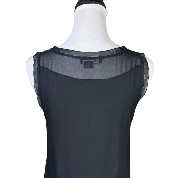 Vince Black Silk Blend Sheer Chiffon Relaxed Sleeveless Layering Tank Top - Picture 5 of 6